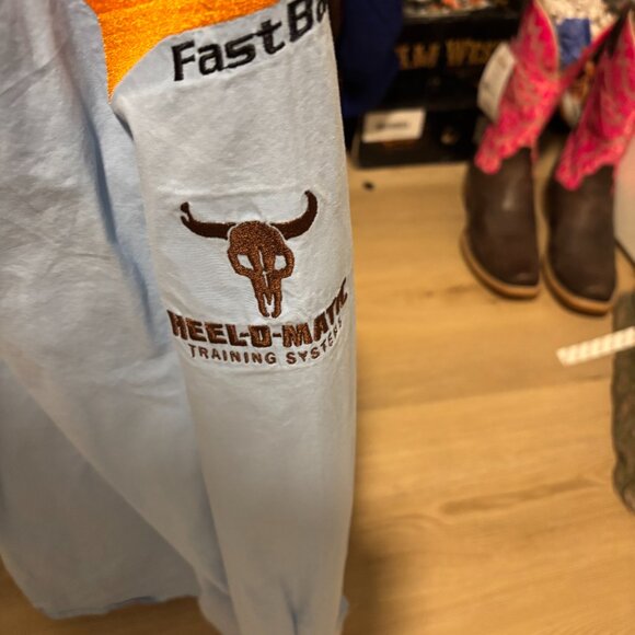 Genuine Rodeo Contestant Shirt Resistol with full sponsor patches - Picture 2 of 8